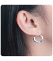 Alluring Designed Silver Hoop Earring HO-2509